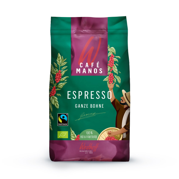 Westhoff Manos Espresso Fairtrade, 1kg, ganze Bohne
